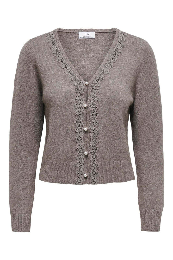 JDY - Jdyfrancie L/S V-Neck Cardigan Knt - 5173924 Falcon W. Pearl Button