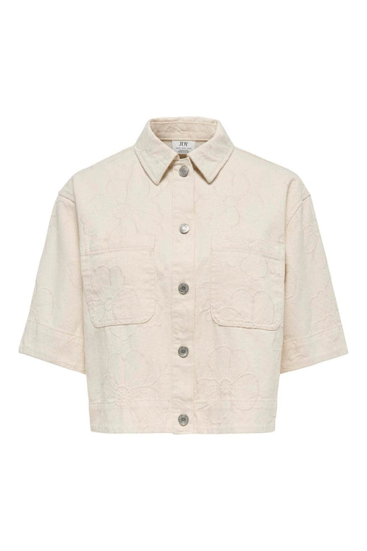 JDY - Jdyhavanna S/S Emb Shirt - 5140640 Ecru Embroidery