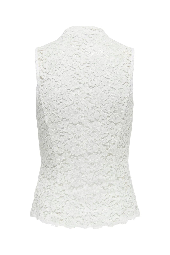 JDY - Jdyisolde S/L Buttons Lace Top - 5221847 Cloud Dancer