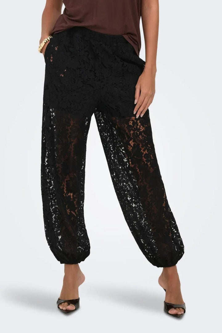 JDY - Jdyjulia Lace Balloon Pant - 5101606 Black Bukser 