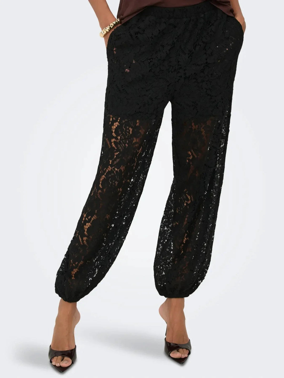 JDY - Jdyjulia Lace Balloon Pant - 5101606 Black Bukser 