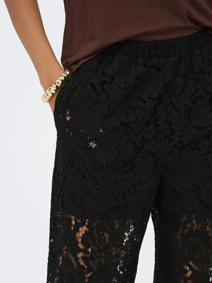 JDY - Jdyjulia Lace Balloon Pant - 5101606 Black Bukser 