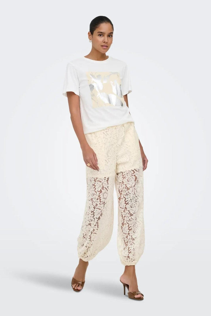 JDY - Jdyjulia Lace Balloon Pant - 5127283 Egret Bukser 
