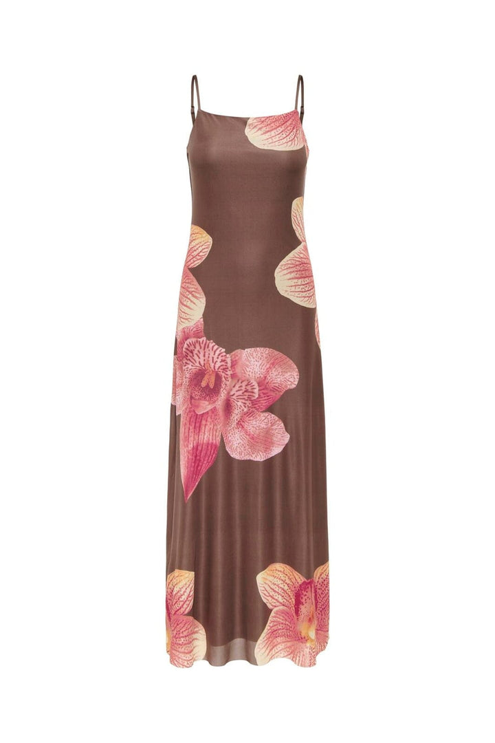 JDY - Jdylea S/L Mesh Dress - 5060708 Bracken Hibiscus Flower