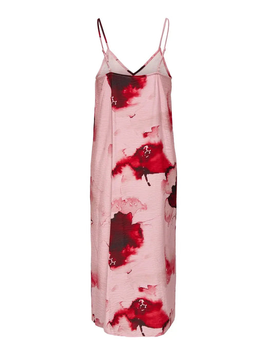 JDY - Jdymaya S/L Midi Dress - 5062516 Orchid Pink Hibiscus Flower Detail Kjoler 