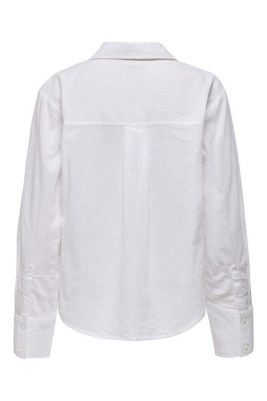 JDY - Jdymila L/S Loose Linen Shirt - 4744312 Cloud Dancer