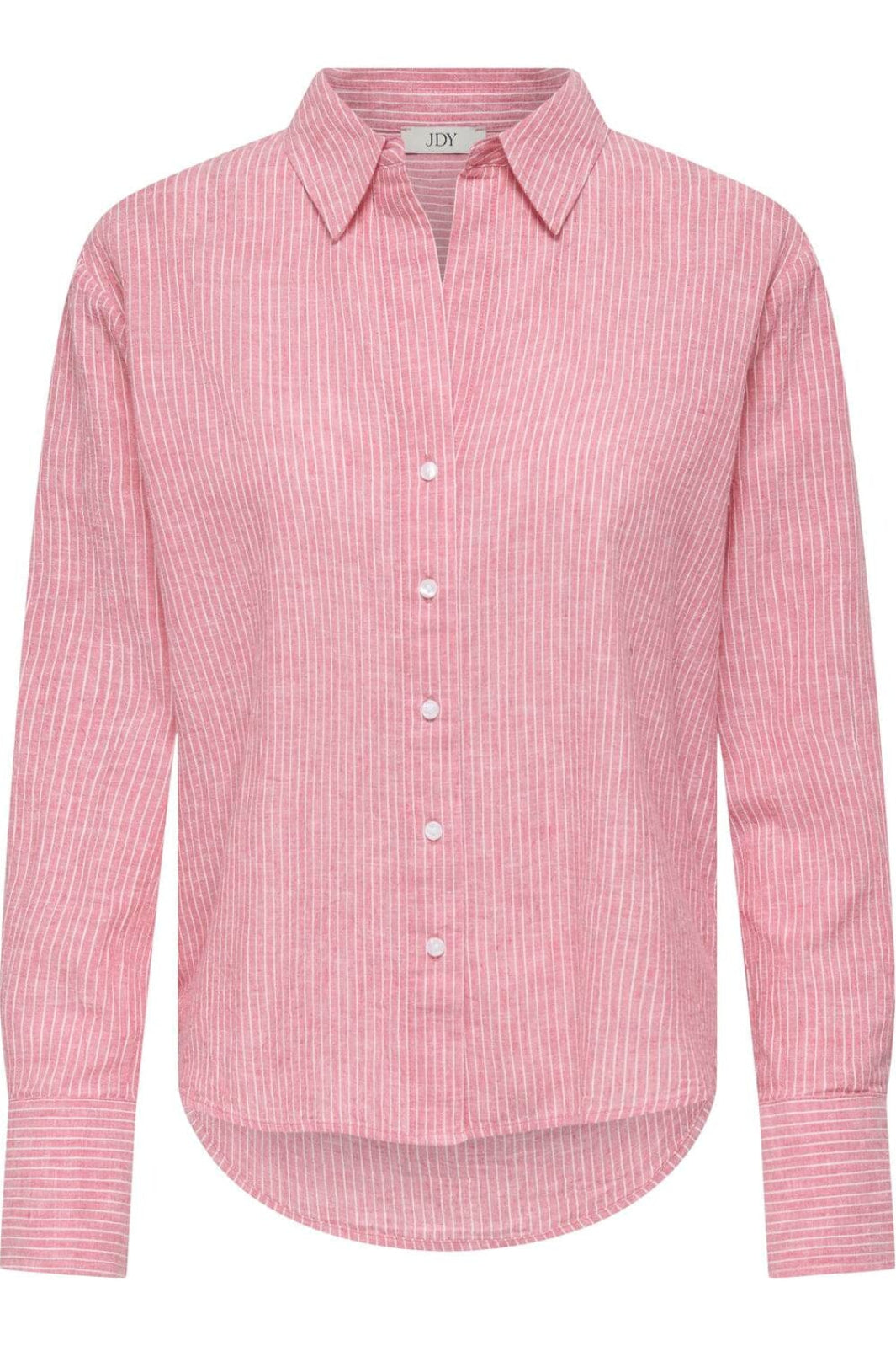 JDY - Jdymila L/S Loose Linen Shirt Dia - 4968390 Calypso Coral Cloud Dancer Skjorter 