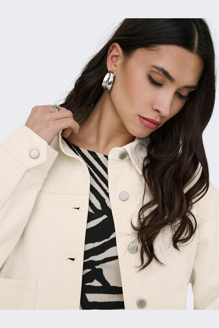 JDY - Jdynoma L/S Shacket - 4925072 Ecru