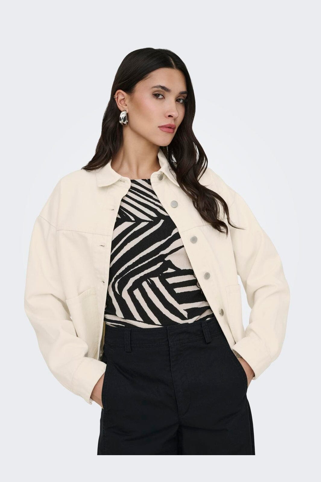 JDY - Jdynoma L/S Shacket - 4925072 Ecru