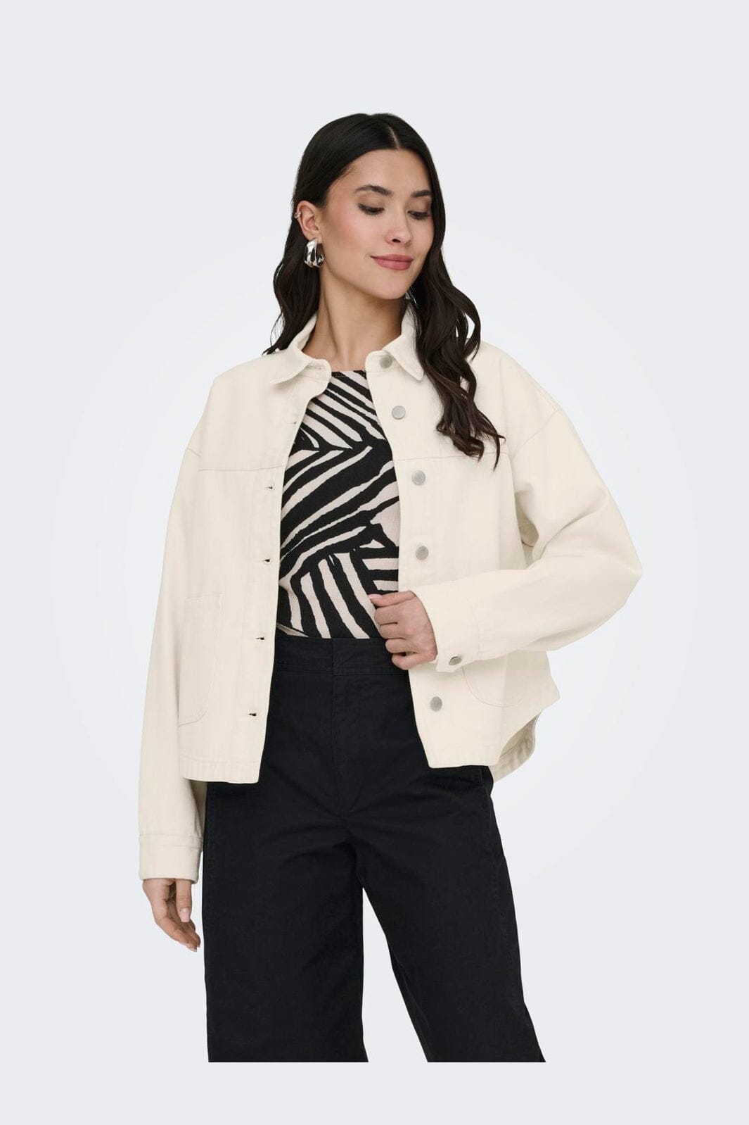 JDY - Jdynoma L/S Shacket - 4925072 Ecru