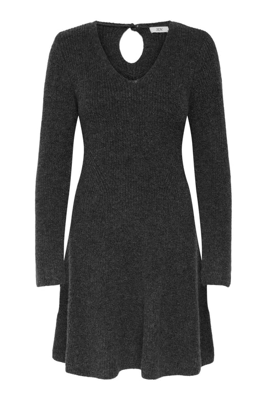 JDY - Jdynova L/S V-Neck Skater Dress Knt - 4837958 Dark Grey Melange Kjoler 
