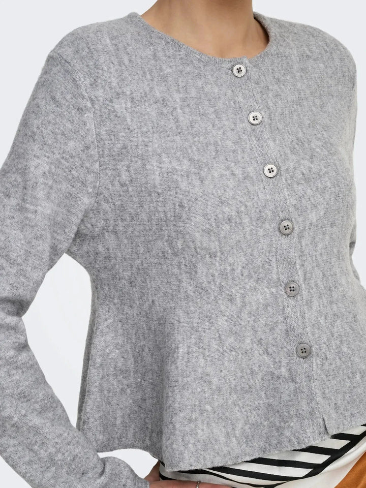 JDY - Jdyrosemary Life L/S On Cardigan Knt - 5053606 Light Grey Melange Cardigans 