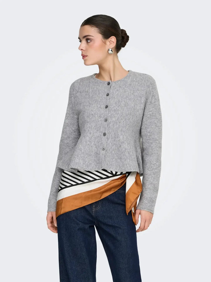 JDY - Jdyrosemary Life L/S On Cardigan Knt - 5053606 Light Grey Melange Cardigans 