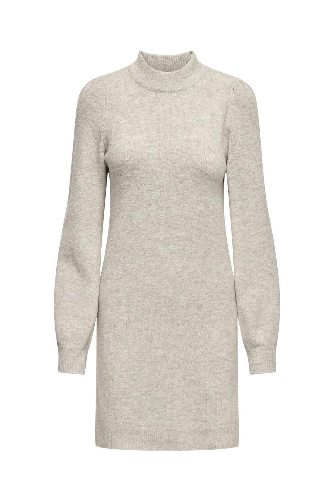 JDY - Jdyrue Life L/S High Neck Dress Knt - 3720419 Chateau Gray Melange