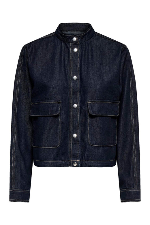 JDY - Jdysansa Bubble Hem L/S Jacket - 5041200 Dark Blue Denim Rinse
