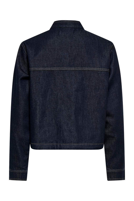 JDY - Jdysansa Bubble Hem L/S Jacket - 5041200 Dark Blue Denim Rinse