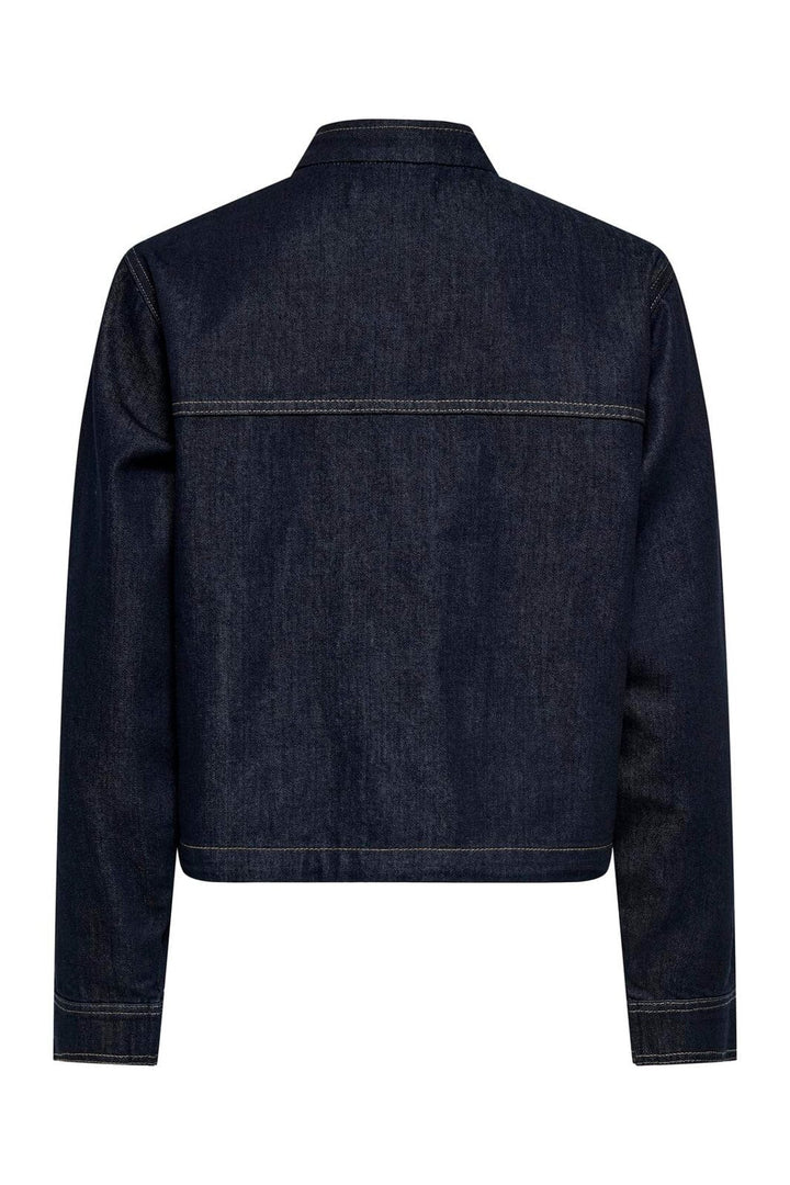 JDY - Jdysansa Bubble Hem L/S Jacket - 5041200 Dark Blue Denim Rinse