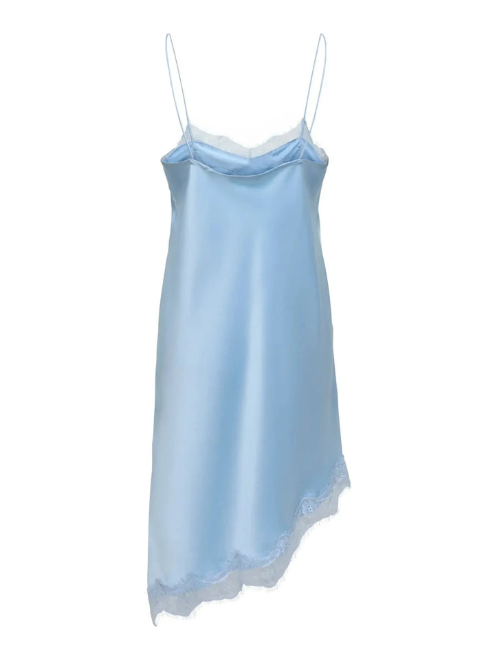 JDY - Jdysigrid S/L Asym Lace Dress - 5163009 Halogen Blue With Halogen Blue Lace Kjoler 