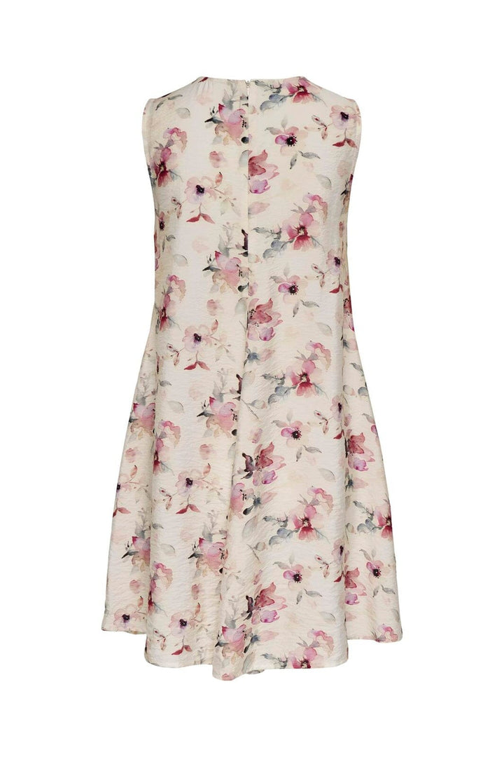 JDY - Jdytroya Barbara Life S/L Dress - 5054430 Cloud Dancer 11-03-26 Multi Flower