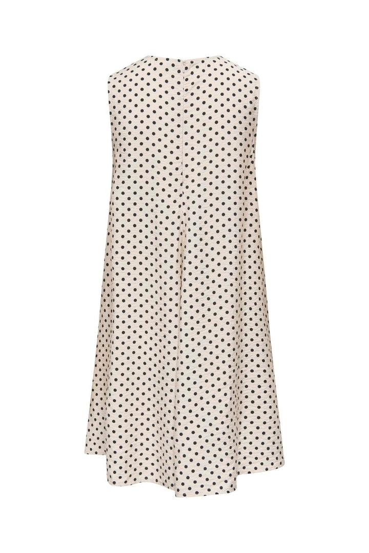 JDY - Jdytroya Barbara Life S/L Dress - 5054434 Pumice Stone 21-03-26 Pumice Stone W. Black Dot