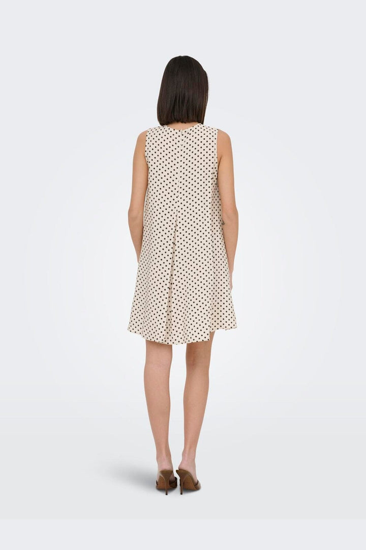 JDY - Jdytroya Barbara Life S/L Dress - 5054434 Pumice Stone 21-03-26 Pumice Stone W. Black Dot