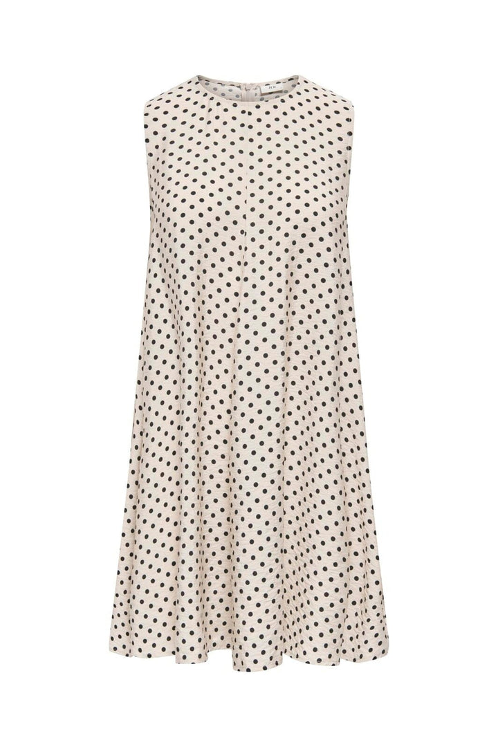 JDY - Jdytroya Barbara Life S/L Dress - 5054434 Pumice Stone 21-03-26 Pumice Stone W. Black Dot