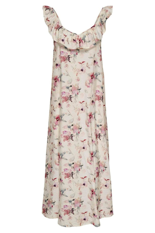 JDY - Jdytroya Life S/L Midi Dress Dia - 5015565 Cloud Dancer 11-03-26 Multi Flower