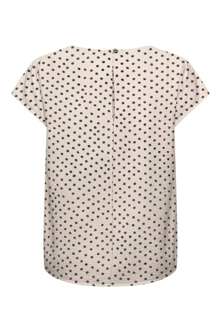 JDY - Jdytroya Life S/S Top Dia - 5085468 Pumice Stone 21-03-26 W. Black Dot