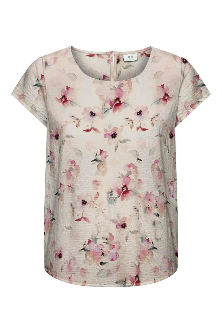 JDY - Jdytroya Life S/S Top Dia - 5085470 Cloud Dancer 11-03-26 Multi Flower