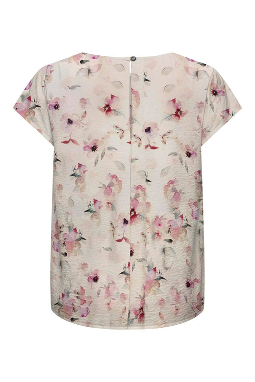 JDY - Jdytroya Life S/S Top Dia - 5085470 Cloud Dancer 11-03-26 Multi Flower
