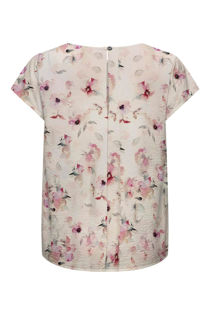JDY - Jdytroya Life S/S Top Dia - 5085470 Cloud Dancer 11-03-26 Multi Flower