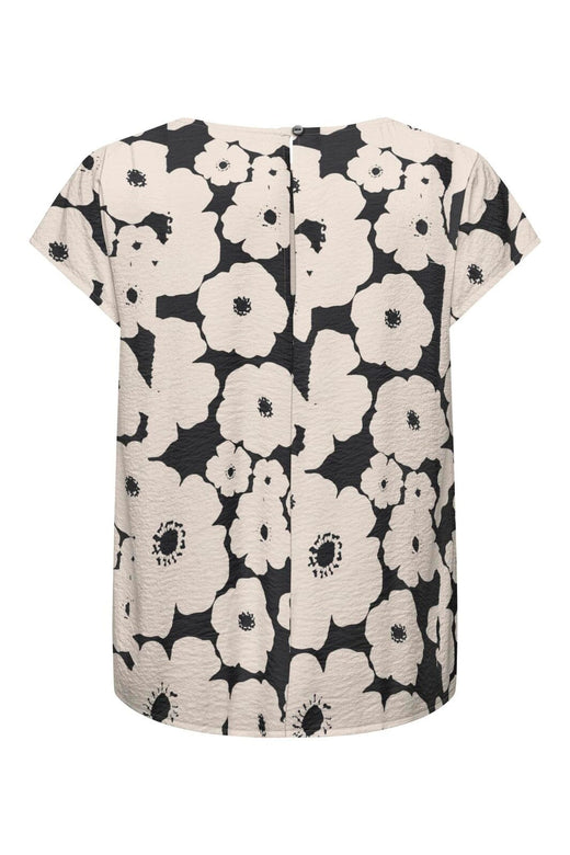 JDY - Jdytroya Life S/S Top Dia - 5085474 Black 24-03-26 W. Tapioca Big Flower