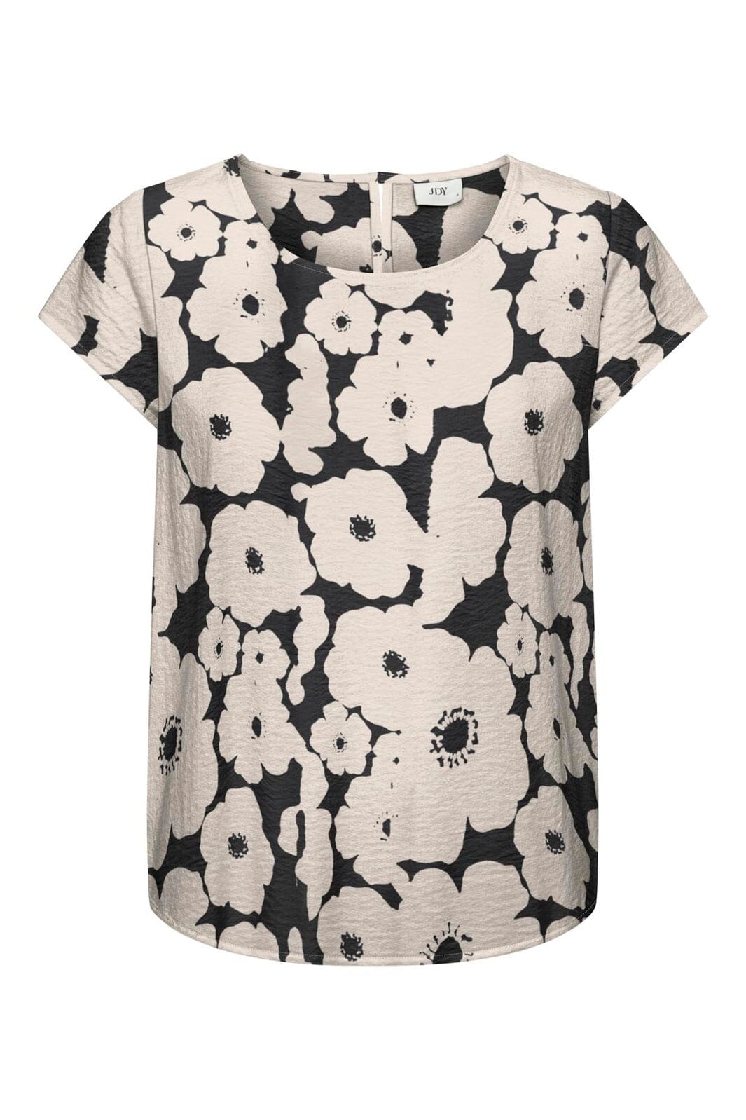JDY - Jdytroya Life S/S Top Dia - 5085474 Black 24-03-26 W. Tapioca Big Flower