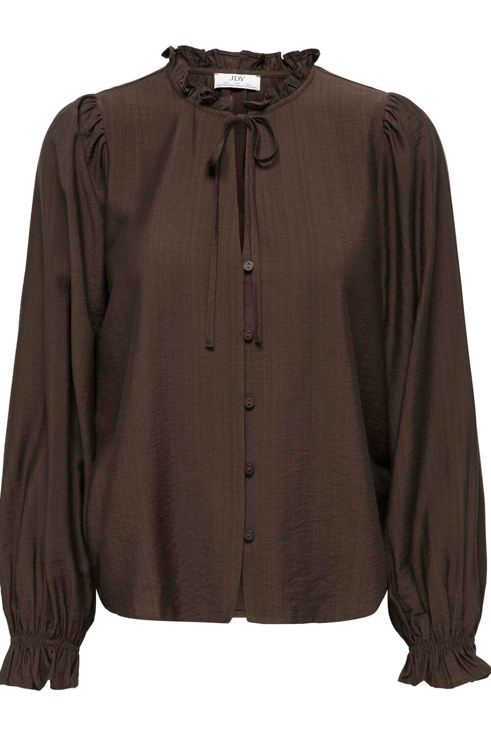 JDY - Jdyvenus L/S V-Neck String Shirt - 5097064 Coffee Bean Skjorter 
