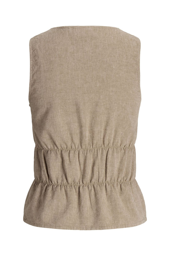 Jjxx - Jxalmira Linen Blend Tie Sl Top Ln - 4975121 Silver Mink