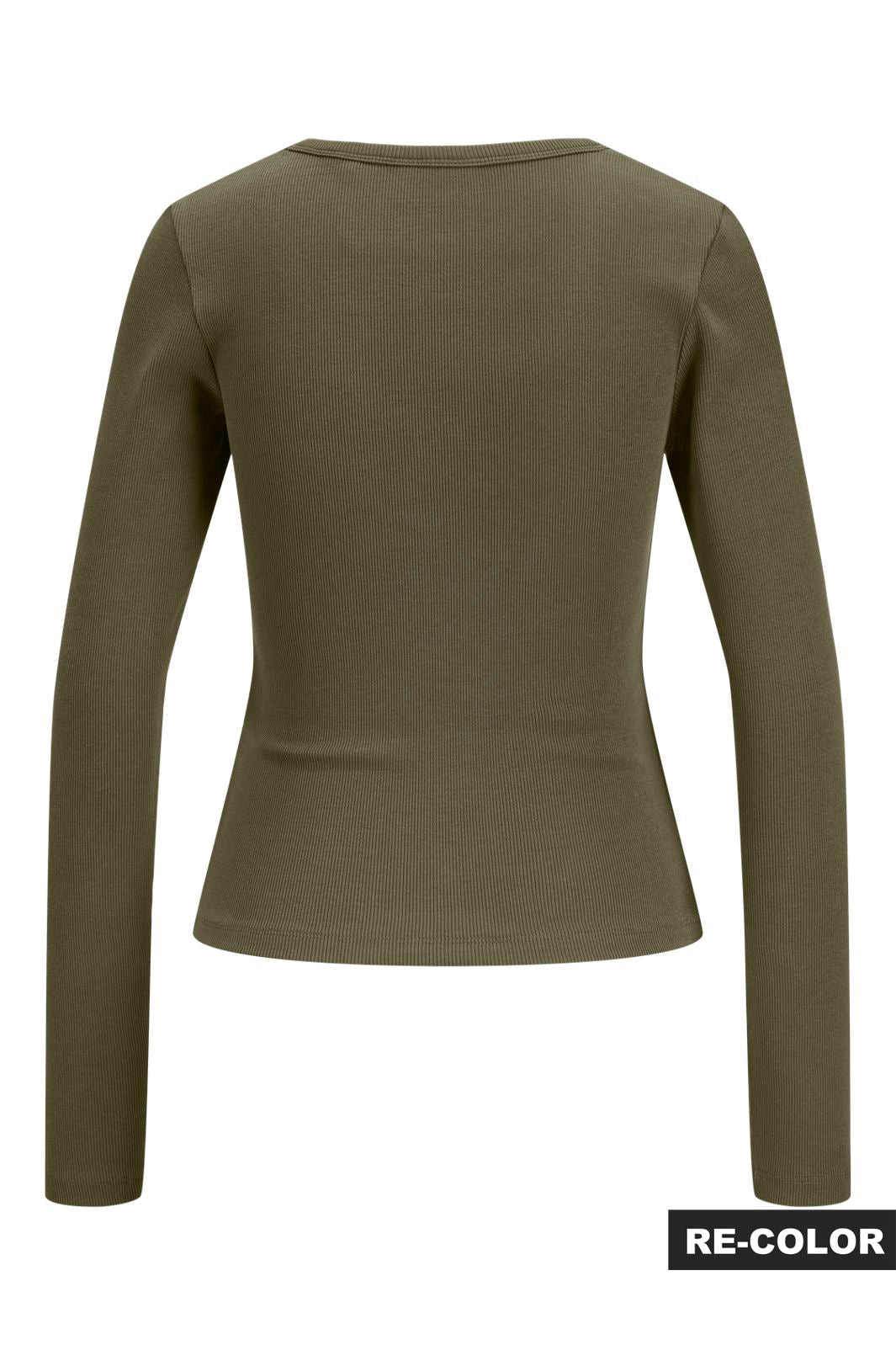 Jjxx - Jxfreya Str Ls V-Neck Top - 5244785 Burnt Olive
