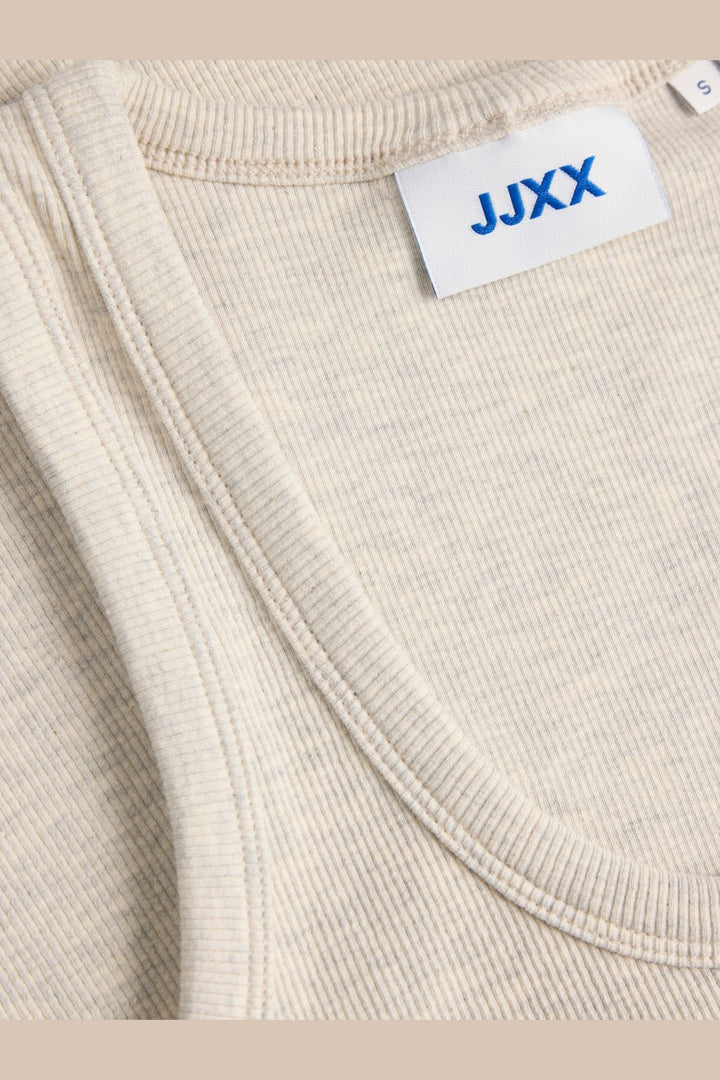 Jjxx - Jxfrida Sl U-Neck Top - 5018836 Oatmeal Melange