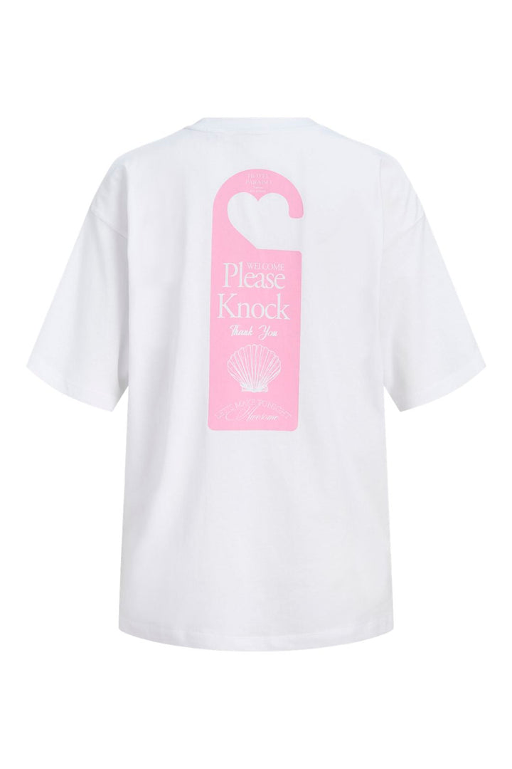 Jjxx - Jxmillow Loose Ss Tee Sp326 - 5014262 Bright White Please Knock