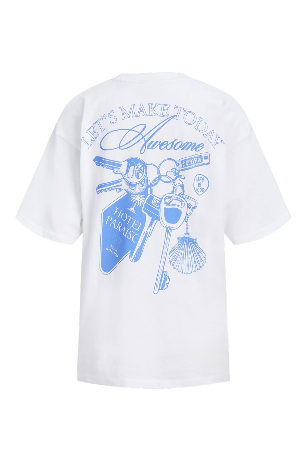 Jjxx - Jxmillow Loose Ss Tee Sp326 - 5014263 Bright White Lets Make Today Awesome