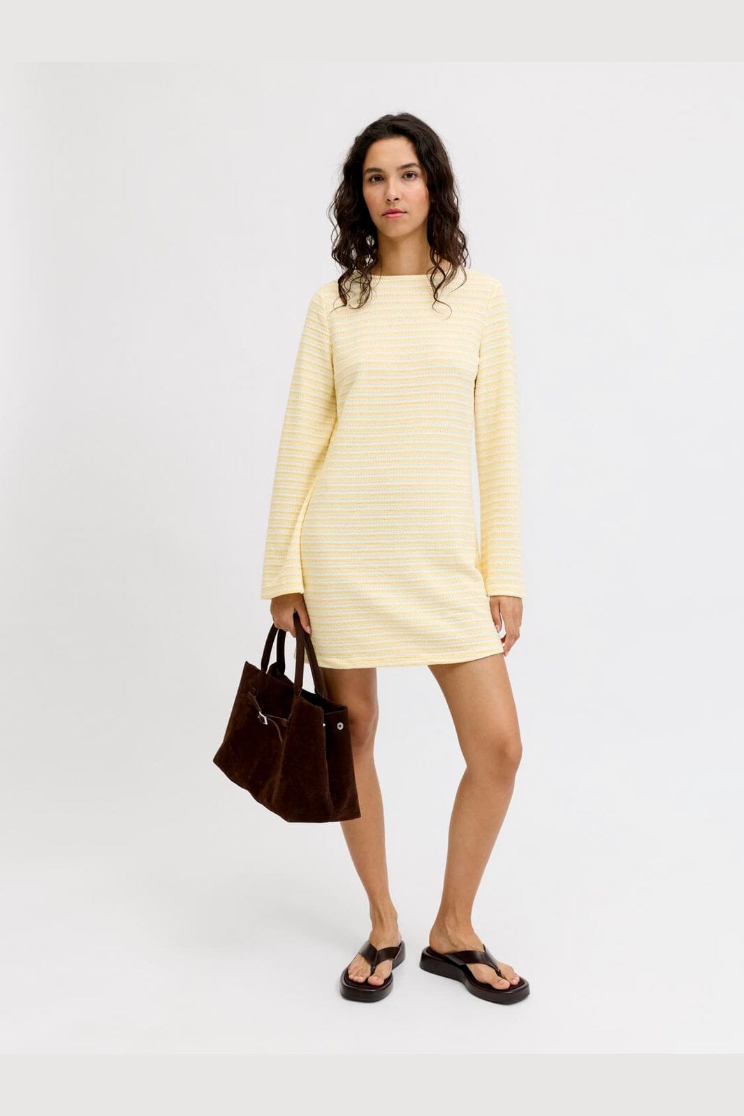 Jjxx - Jxsiena Ls Open Back Dress - 5020988 Sunlight Vanilla Ice
