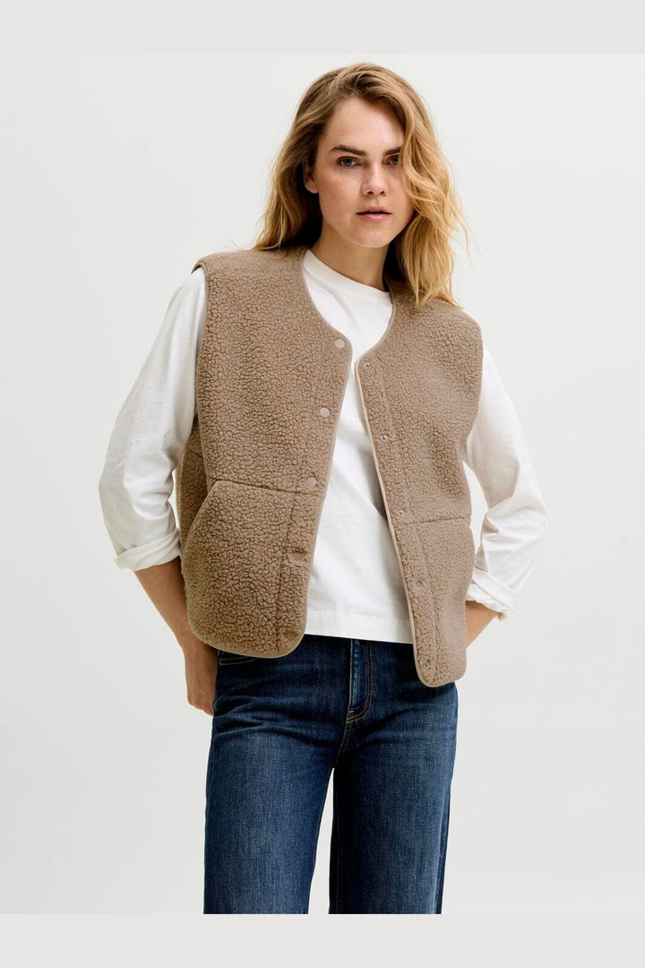 Jjxx - Jxvera Teddy Vest - 5038172 Humus Melange