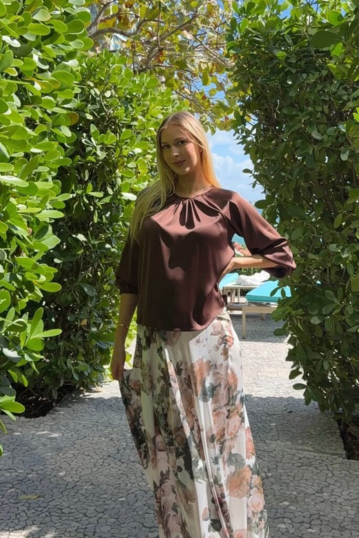 Karmamia - Rachel Blouse 2415 - Semi Rich Brown Bluser 