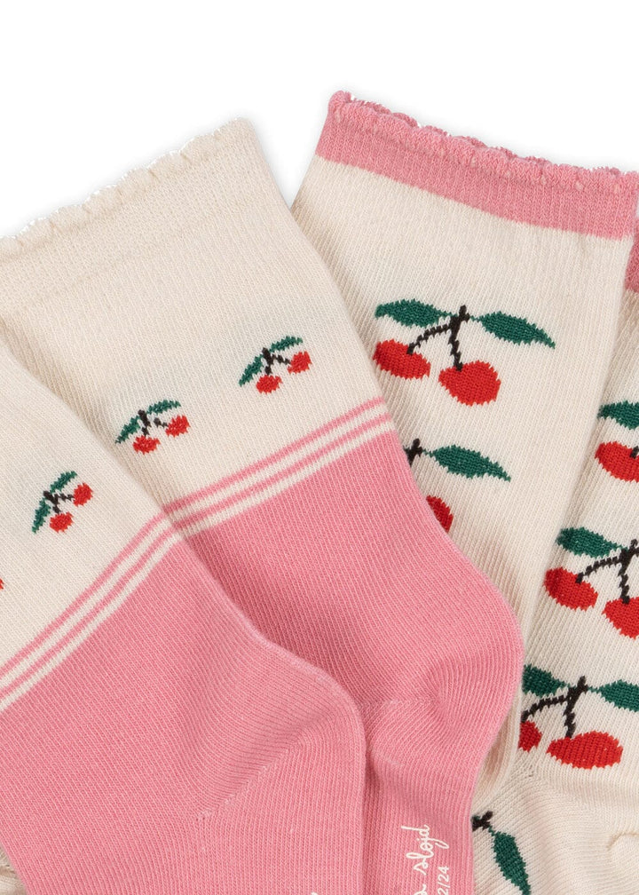 Konges Sløjd - 2 Pack Jacquard Socks Ks107617 - Cherry Mix