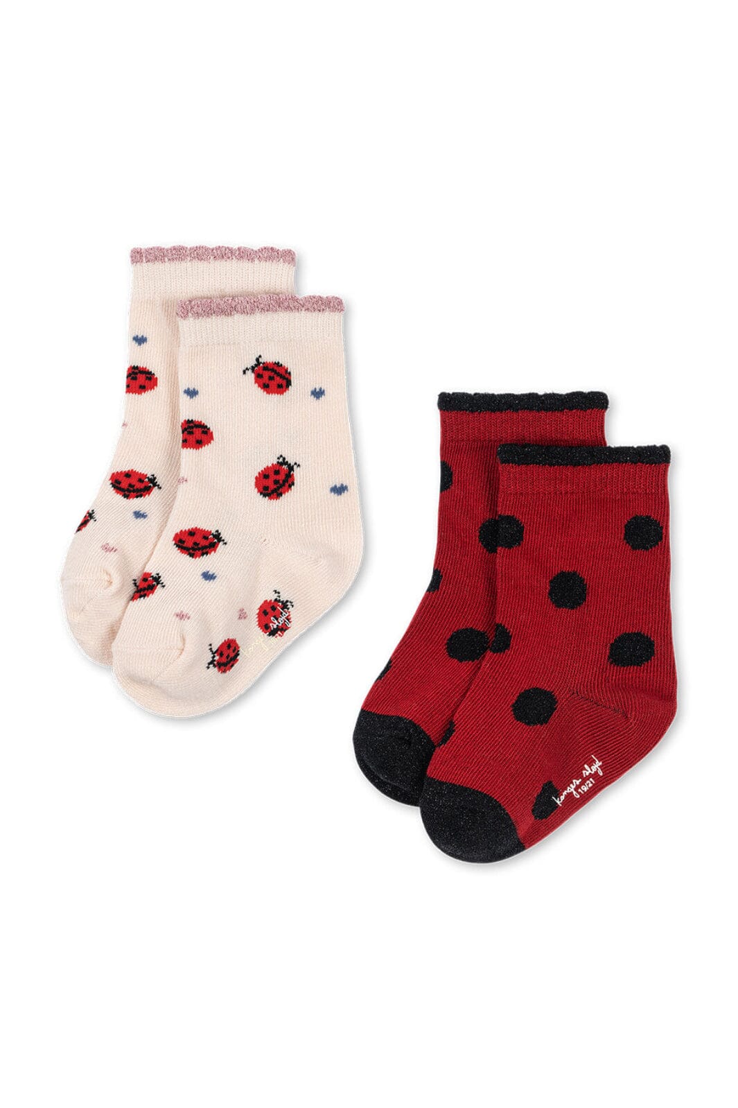 Konges Sløjd - 2 Pack Ladybug Jacquard Socks Ks104590 - Ladybug Strømper 