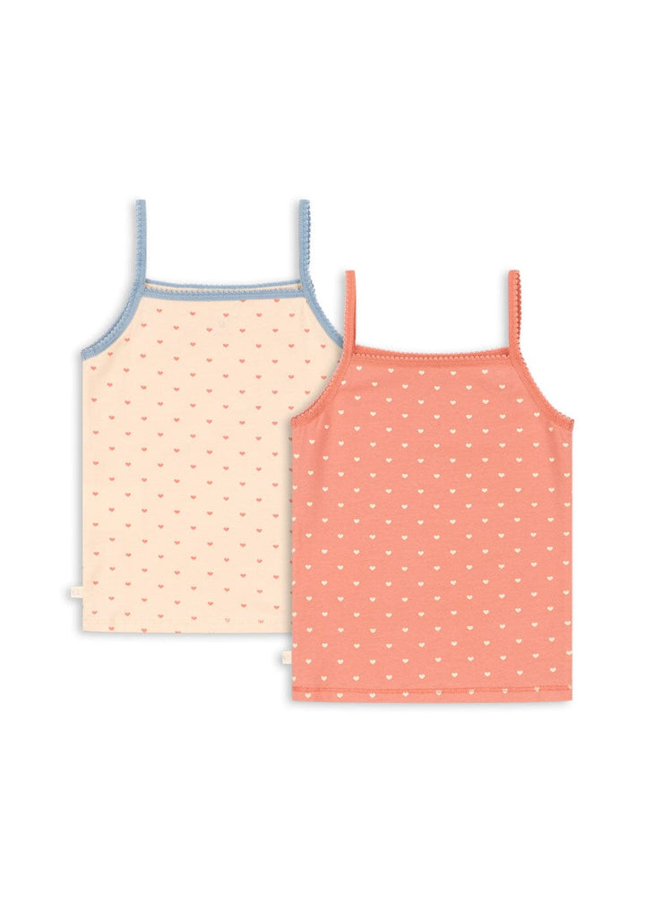 Konges Sløjd - Basic 2 Pack Strap Top Gots Ks105890 - Coeur Lantana/teddy Coeur