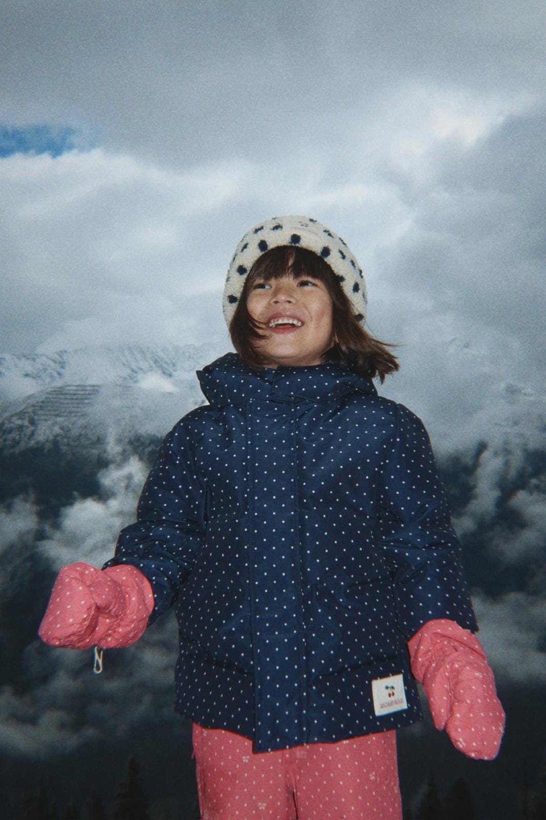 Konges Sløjd - Nohr Snow Mittens Print Ks105747 - Cherry Berry Dot 
