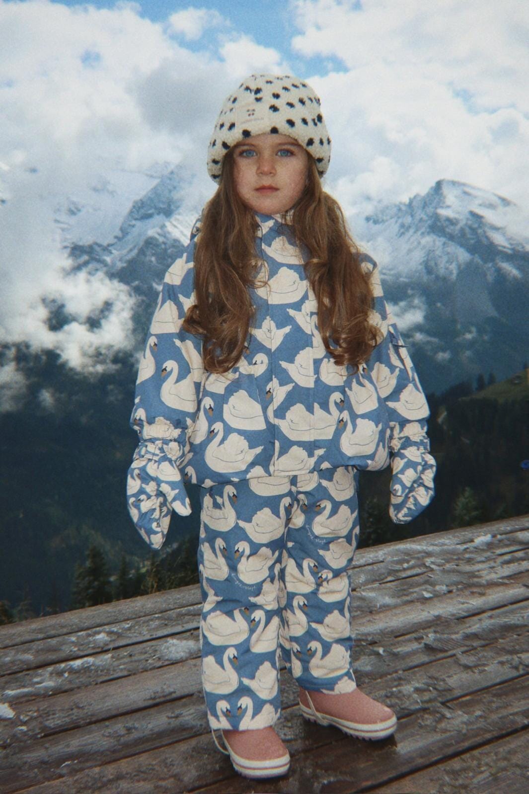 Konges Sløjd - Nohr Snow Mittens Print Ks105747 - Swan Small 