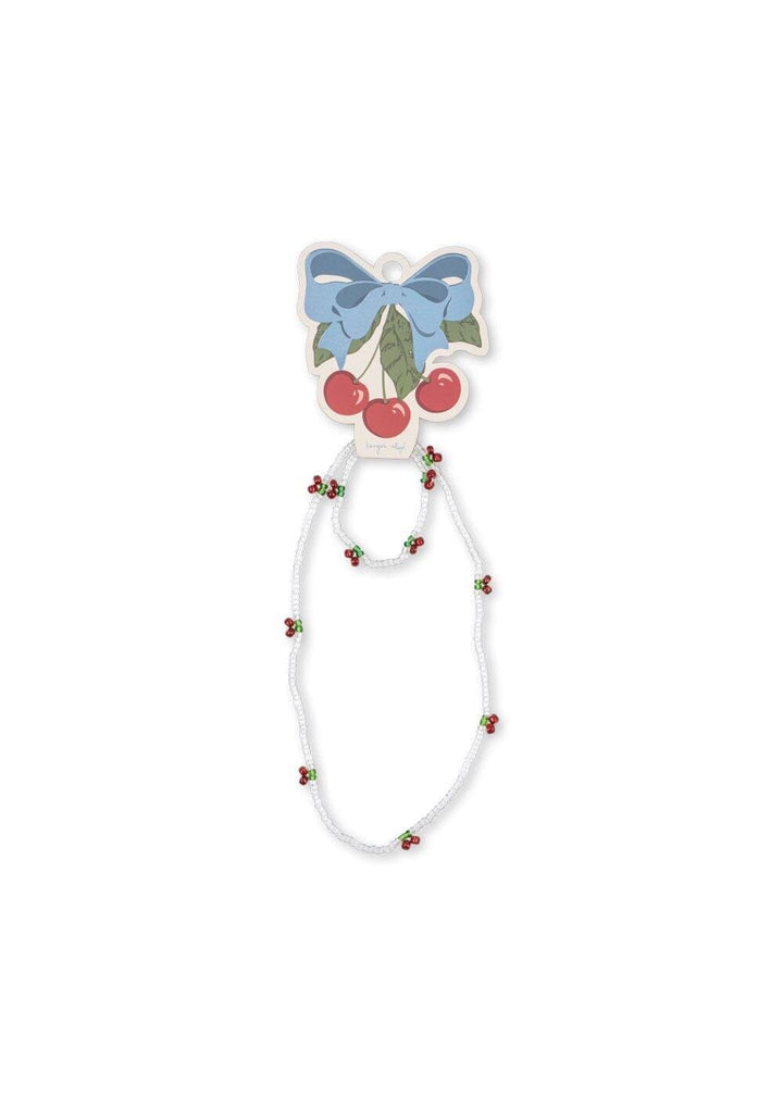 Konges Sløjd - Pearly Cherry Necklace And Bracelet Set Ks105517 - Red/glitter