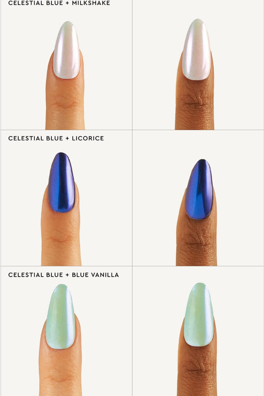 Le Mini Macaron - Stardust Liquid Nail Powder - Celestial Blue Neglelak 