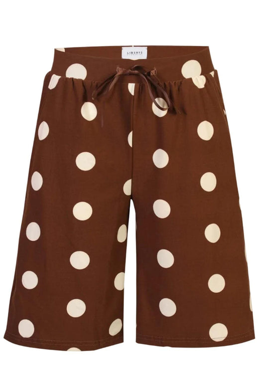 Liberte - Alma-Long-Shorts 9574 - Brown Creme Dot Shorts 